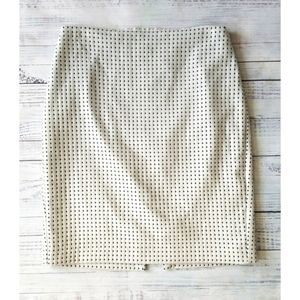 Express White with Black Dots Pencil Skirt